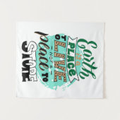 De aarde is een plek om te leven zonder te winkele wandkleed (Voorkant (horizontaal))