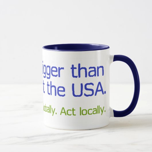 De aarde is groter dan Amerika Mok (Rechts)