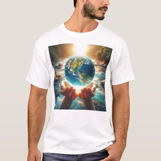 DE AARDE IS IN ONZE HANDEN Ontwerp T-shirt (Voorkant)