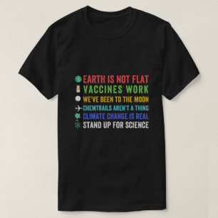 De aarde is niet plat! Vaccins werken! We zijn naa T-shirt