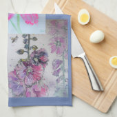 De aarde lacht in de Paarse theedoek Flowers (Quarter Fold)