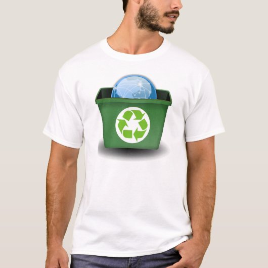 De aarde recyclen t-shirt (Voorkant)