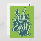 De aarde redden briefkaart (Voorkant / Achterkant)