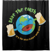 De aarde redden douchegordijn (Voorkant)