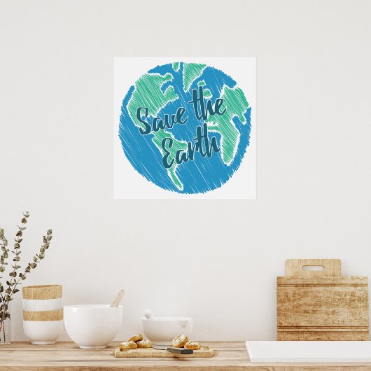 De aarde redden poster (Keuken)