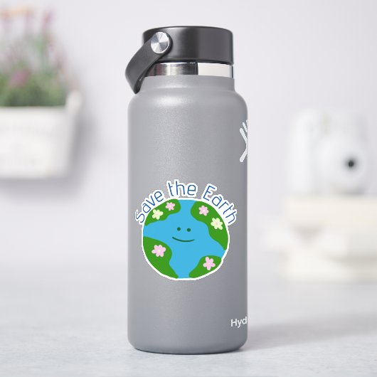 De aarde redden sticker (HydroFlask)