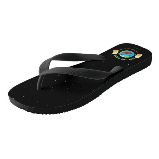 De aarde redden teenslippers (Schuin)