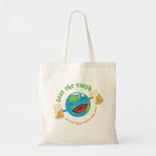 De aarde redden tote bag