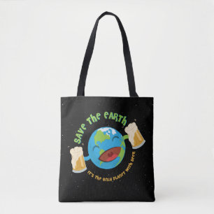 De aarde redden tote bag