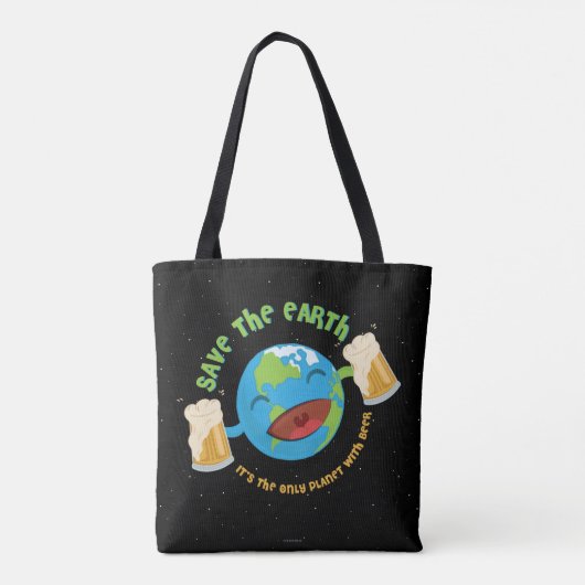 De aarde redden tote bag (Achterkant)