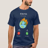 De aarde roept de anti-klimaatverandering planeet  t-shirt (Voorkant)