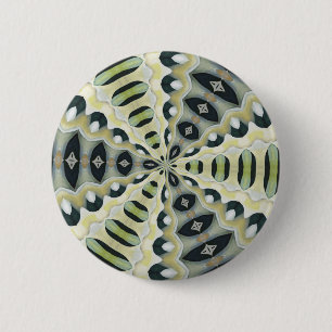 De aarde stemt Symmetrische Caleidoscoop Ronde Button 5,7 Cm