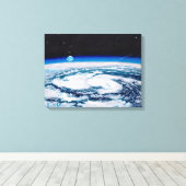De aarde vanaf een draaiende hoogte: Canvas Uncrop Afdruk (Insitu (Houten vloer))