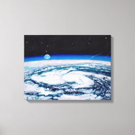 De aarde vanaf een draaiende hoogte: Canvas Uncrop Afdruk