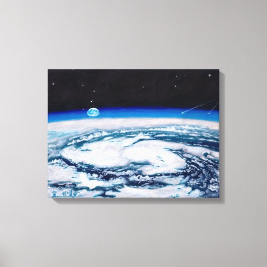 De aarde vanaf een draaiende hoogte: Canvas Uncrop Afdruk (Voorkant)