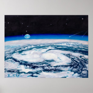 De aarde vanaf een draaiende hoogte: poster