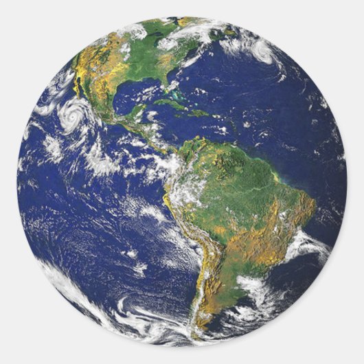 De aarde, Zuid-Amerika Ronde Sticker (Voorkant)