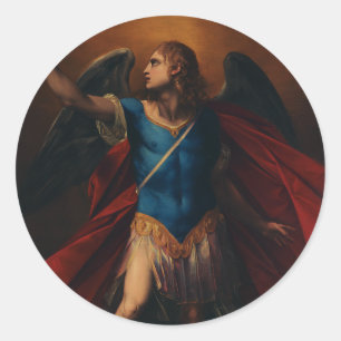 De aartsengel Michaël door Cavaliere d'Arpino Ronde Sticker