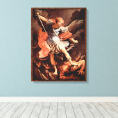 De aartsengel Sint-Michaël door Reni Good vs Evil Canvas Afdruk (Insitu (Houten vloer))