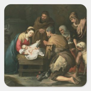 De aasgier van de schaaphersen, c.1650 vierkante sticker