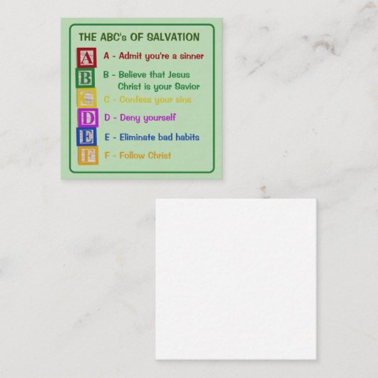 De ABC's van het heil Informatiekaartje (Voorkant / Achterkant)