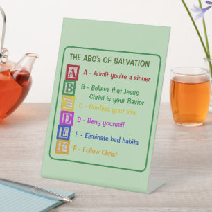 De ABC's van het heil Reclamebord Met Voetstuk