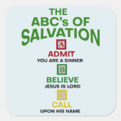De ABC's van het heil Vierkante Sticker (Voorkant)
