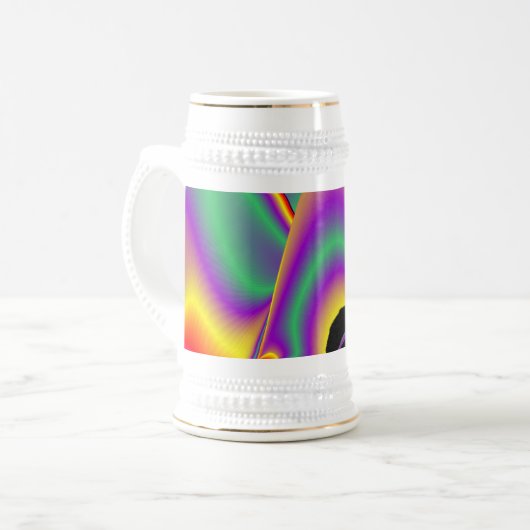 De Abstracte 3D Rainbowart Bierpul (Voorkant links)