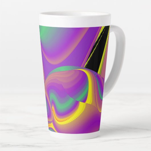 De Abstracte 3D Rainbowart Latte Mok (Rechterhoek)