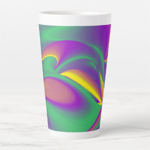 De Abstracte 3D Rainbowart Latte Mok