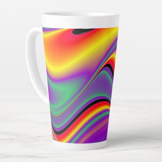 De Abstracte 3D Rainbowart Latte Mok (Linkerhoek)