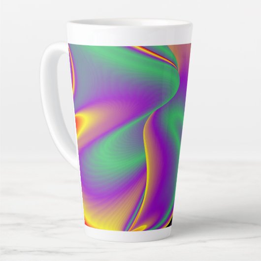 De Abstracte 3D Rainbowart Latte Mok (Linkerhoek)