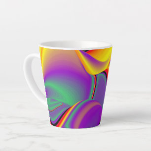 De Abstracte 3D Rainbowart Latte Mok