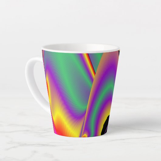 De Abstracte 3D Rainbowart Latte Mok (Linkerhoek)