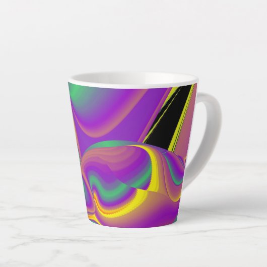 De Abstracte 3D Rainbowart Latte Mok (Rechterhoek)