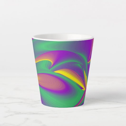 De Abstracte 3D Rainbowart Latte Mok (Voorkant)