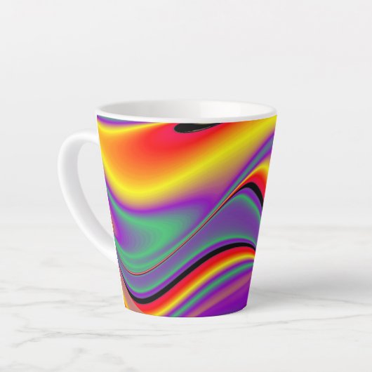 De Abstracte 3D Rainbowart Latte Mok (Linkerhoek)