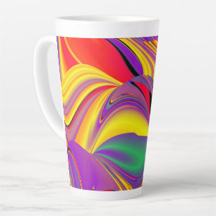 De Abstracte 3D Rainbowart Latte Mok