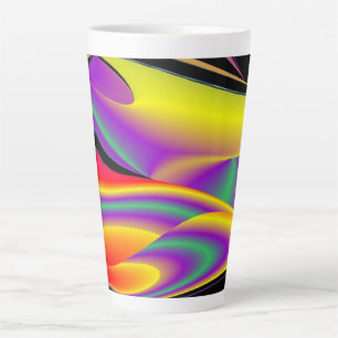 De Abstracte 3D Rainbowart Latte Mok
