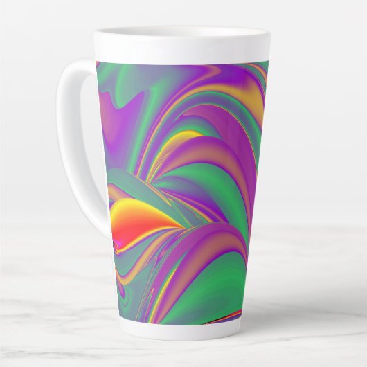 De Abstracte 3D Rainbowart Latte Mok (Linkerhoek)
