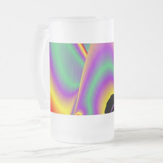 De Abstracte 3D Rainbowart Matglas Bierpul (Voorkant links)