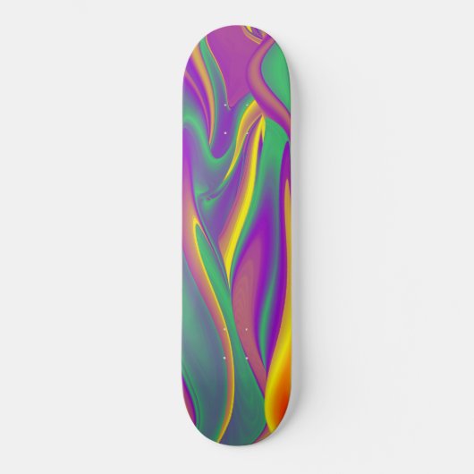 De Abstracte 3D Rainbowart Skateboard (Voorkant)