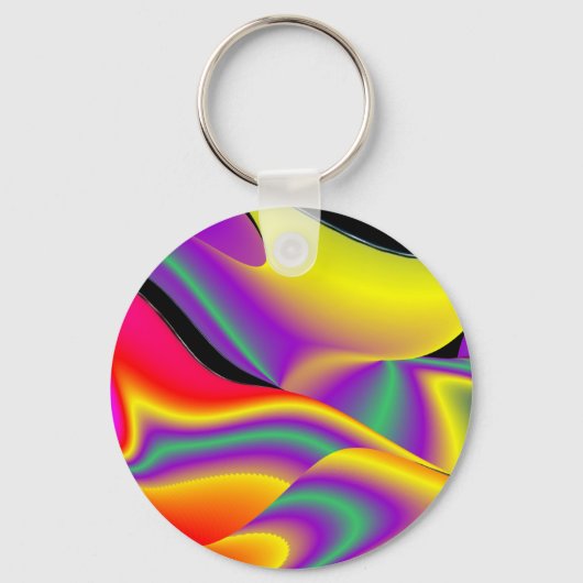 De Abstracte 3D Rainbowart Sleutelhanger (Voorkant)