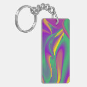 De Abstracte 3D Rainbowart Sleutelhanger (Voorkant Links)