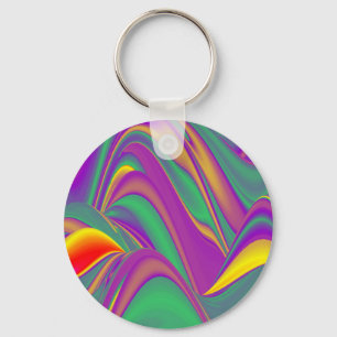 De Abstracte 3D Rainbowart Sleutelhanger
