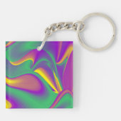 De Abstracte 3D Rainbowart Sleutelhanger (Achterkant)