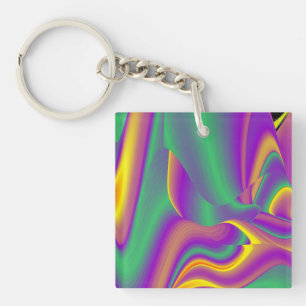 De Abstracte 3D Rainbowart Sleutelhanger