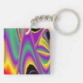 De Abstracte 3D Rainbowart Sleutelhanger (Achterkant)