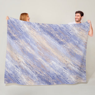 De Abstracte Blauwe en Beige Slagen van de Verf va Fleece Deken