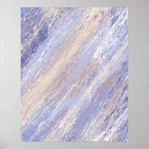 De Abstracte Blauwe en Beige Slagen van de Verf va Poster